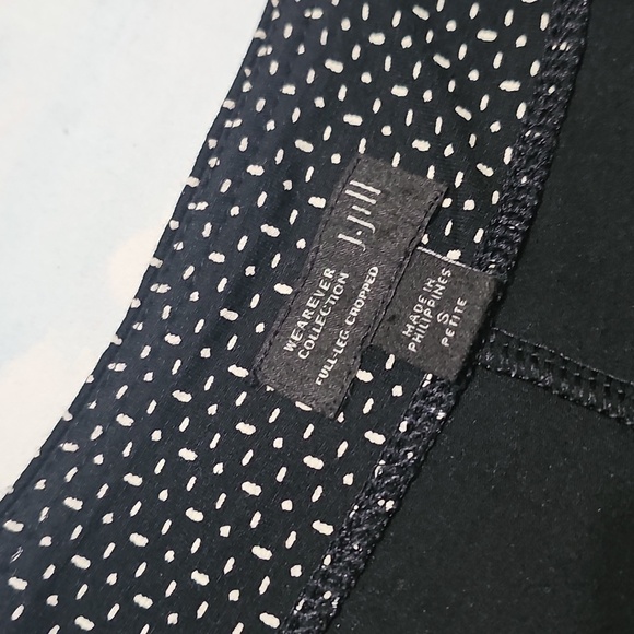 J. Jill Chic Black Patterned Crop Pants Small Petite - Picture 3 of 5
